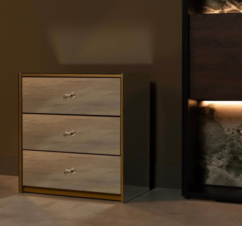 GOLDY 3-Drawer Nightstand