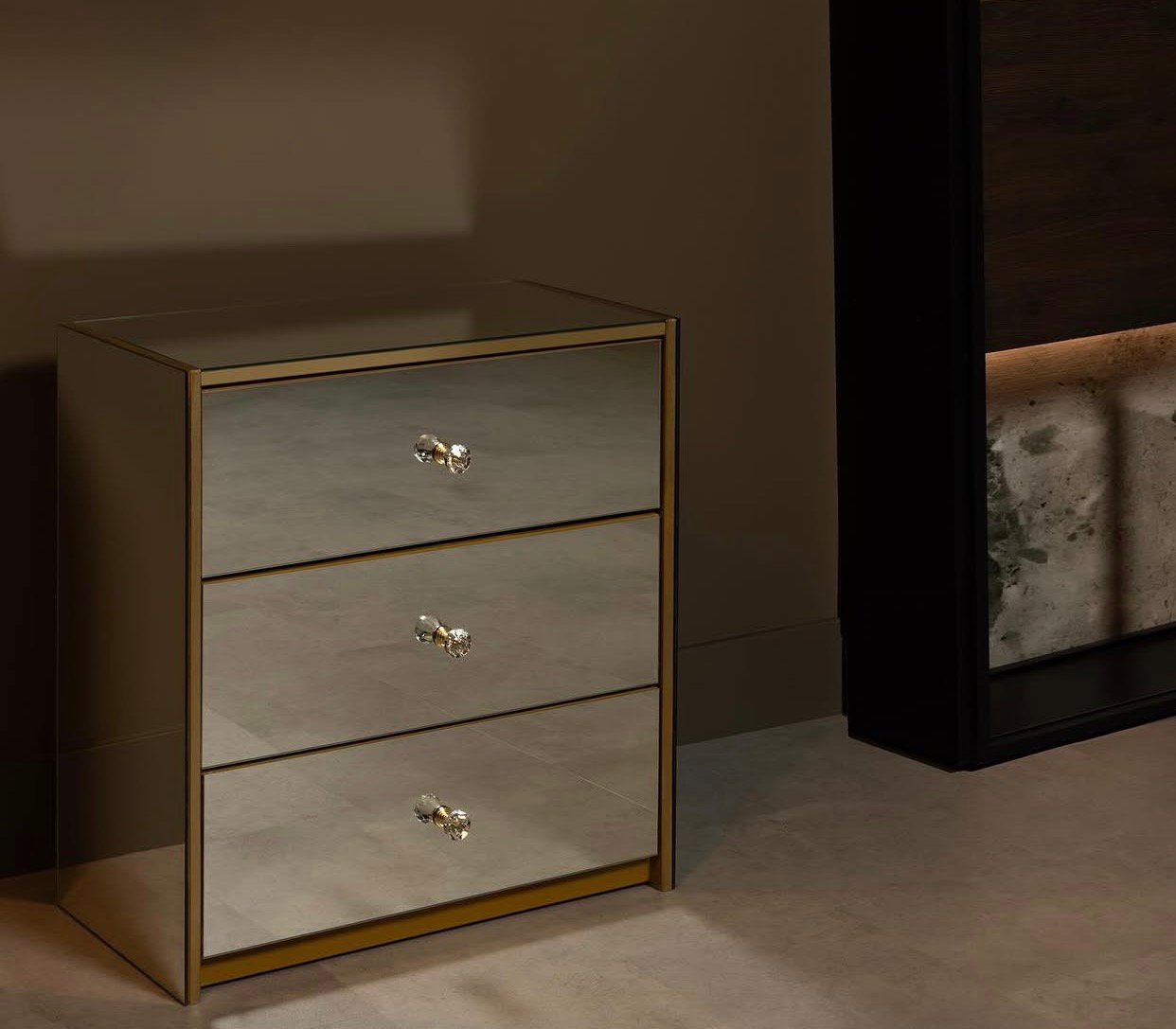 GOLDY 3-Drawer Nightstand - Image 3